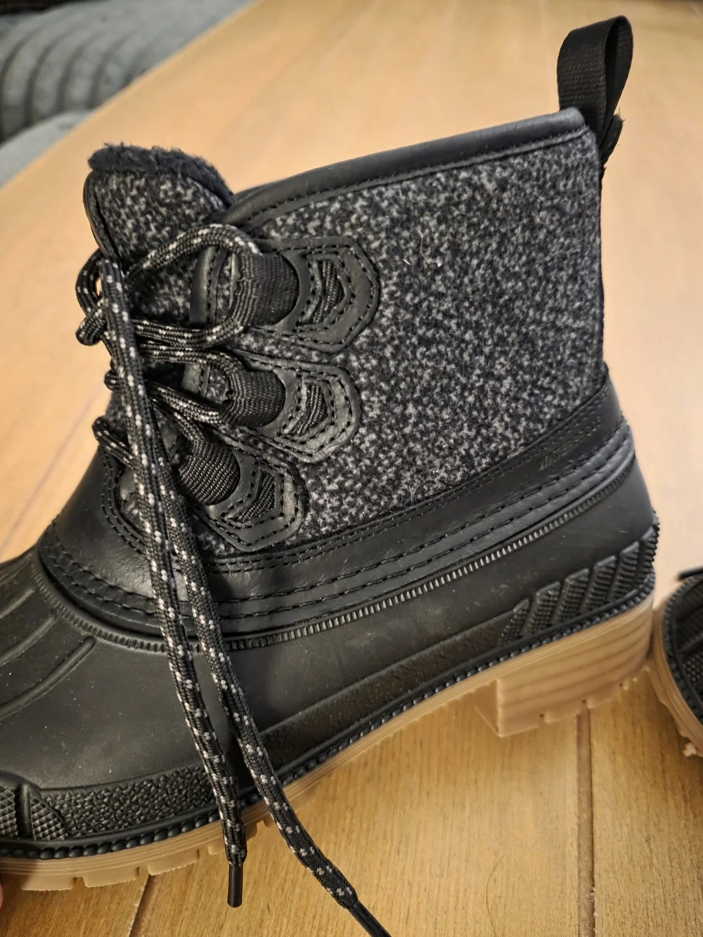 Kamik Black and Brown Waterproof Lace-Up Winter Boots